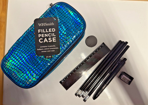 Blue mermaid filled pencil - blue,