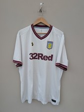 Aston Villa 2018/2019 Away Football Shirt Luke Sport XXL Mens White