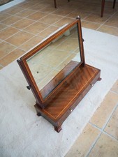 Mahogany Antique 19th century dressing table swing mirror with two drawers