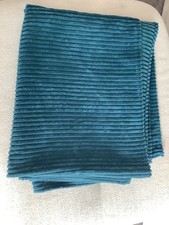Throw Teal Blue Soft Sofa Throw Ribbon Velour Throw Size 178 cm x 130 cm