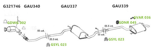 Exhaust silencer centre pipe - silencer,