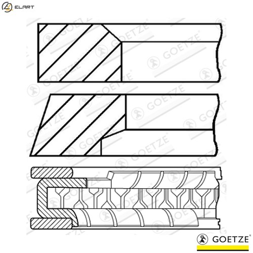 Piston ring kit - 4x,