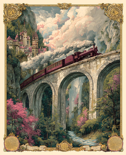 8x10 steam train crossing - 8x10,