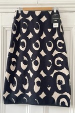 Marimekko Uniqlo Women’s Ivory & Black Geometric Fleece Midi Skirt S/M UK 10