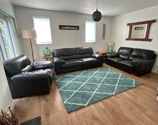 3 piece leather suite, 3 and 2 seater plus love seat, VGC, DFS, can go now/later