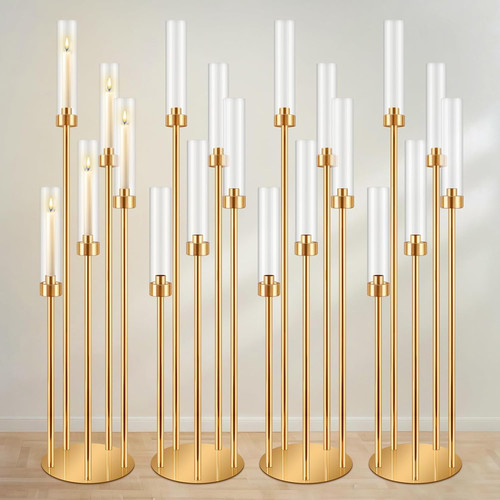 Pcs gold candelabra - 4,