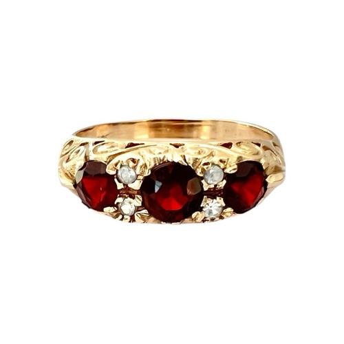 Garnet topaz 9ct gold - garnet, &
