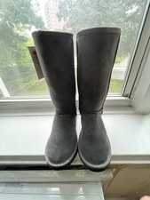 Ukala 100% Australian Merino Wool  Charcoal Women Tall Suede Boot Nw NoBox Sz7W