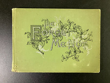Blank Victorian Scrapbook "Forget Me Not" 1886 with Illustrations 