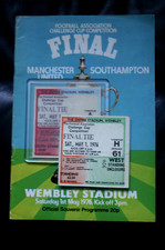 Southampton v Man Utd 1976 FA Cup Final Programme, Ticket and Ticket Coaster