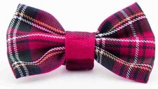 PINK TARTAN NERD GEEK SQUAD SCHOOL GIRL BOW TIE 3PCS SET FANCY DRESS COSTUME