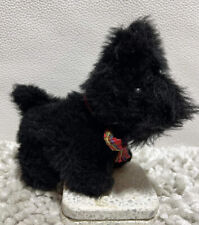 VINTAGE BLACK SCOTTISH HIGHLAND TERRIER DOG SOFT PLUSH TARTAN 8”