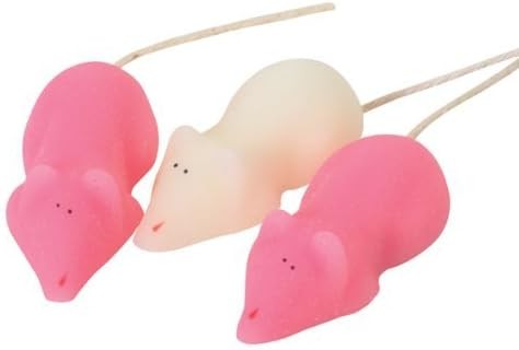 Pink and white sugar mice - white,