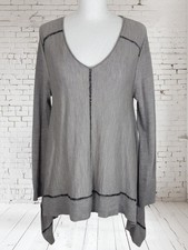 East Merino Wool Grey & Black Jumper Size M Lagenlook