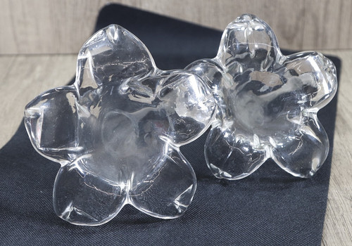 Clear glass epergne - glass, horn