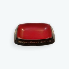 Benson and Hedges Silk Cut Red and Black Ceramic Ashtray. Rare Vintage