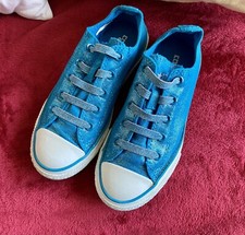 CONVERSE Childrens Kids Junior Low Top Blue Jewel Size UK 13(EU 31.5) Worn Once!