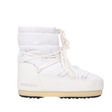 MOON BOOT Womens White Snow Boots Fabric Nylon Rubber Flat Heel UK 4-5 RRP 150