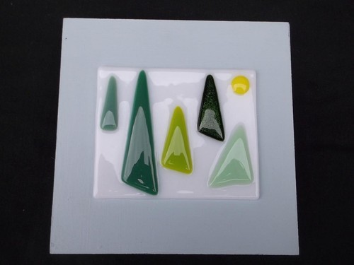 Hand made fused green - made,