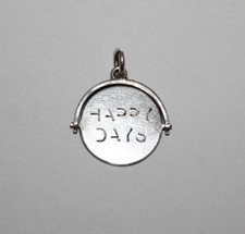 Retro Sterling Silver 'Happy Days' Spinner Charm 1960-70s 925