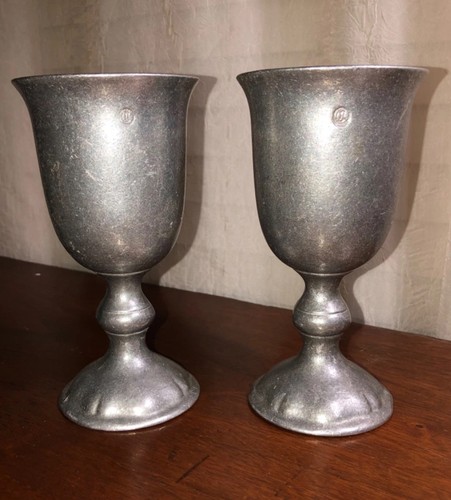 Pair vintage pewter - pair,