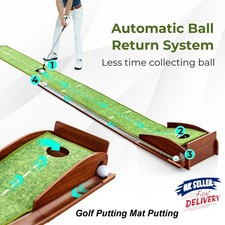 Golf Putting Mat Putting Green Practice Training Aid W/Auto Ball Return One Hole