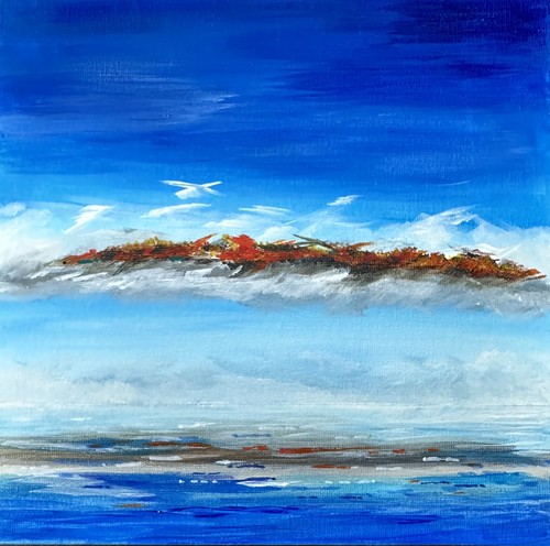Original acrylic sunset - original,