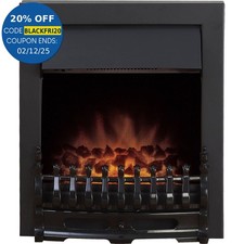 Adam Blenheim Black Inset Electric Fire Coal Heater Heating Real Flame Effect