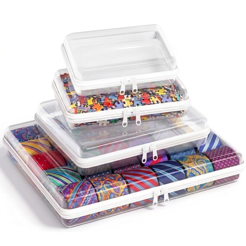 4pcs clear hard shell zipper - 4pcs,