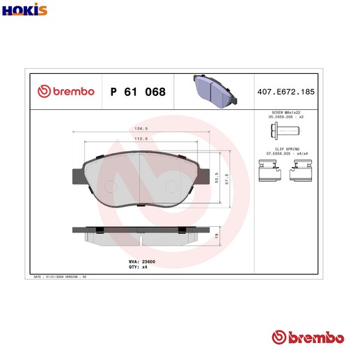 Brake pad set disc - brake,