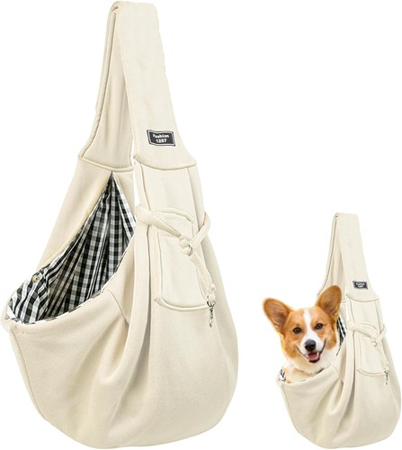 Off white puppy sling carrier - off,