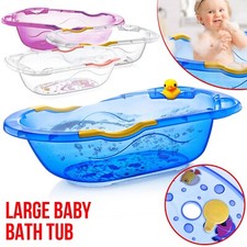 Large Blue Baby Bath Tub Kids Plastic Bathtub New Born Toddler Shower Bathing