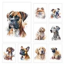 Dog Breeds Print Wall Art Kitchen Home Decor Watercolour Picture Prints M6