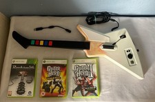 Guitar Hero X-Plorer Guitar Controller Xbox 360 + 3 Games Bundle