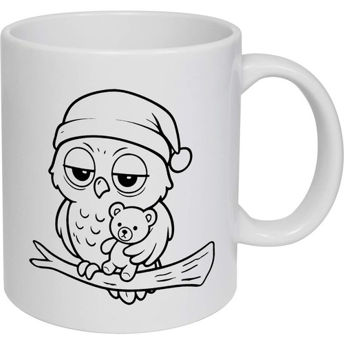 Sleepy owl ceramic mug - owl',