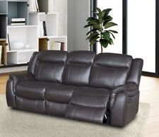 Brown Leather Gel Recliner 3 Seater / 2 Seater or Armchair Sofa Suite - CLIFTON.