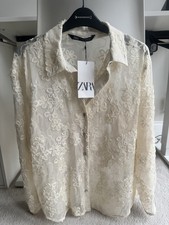 Zara Embroidered Sheer Cream