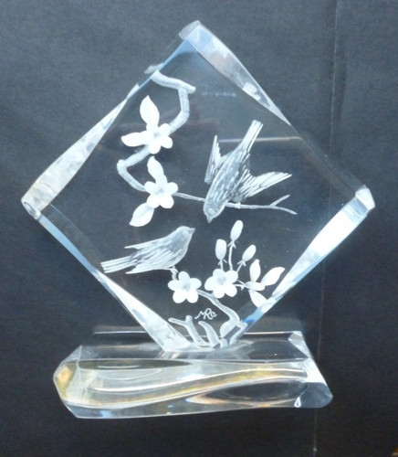 Vintage lucite reverse carved - vintage,