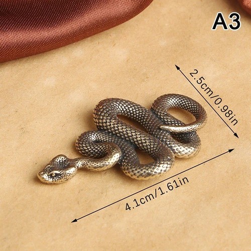 Copper brass snake figurine - snake,