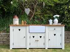 Lovage Rustic Wide Belfast Sink Unit. Freestanding Kitchen Furniture