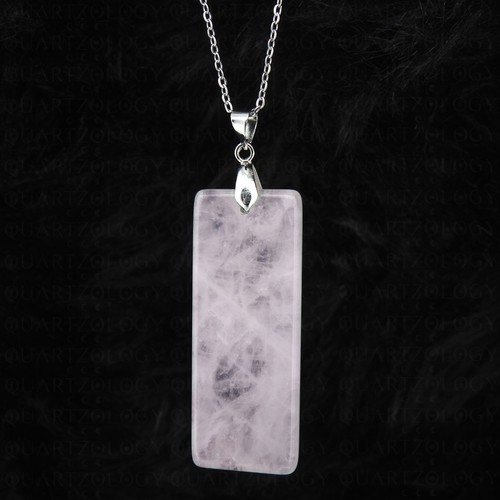 Rose quartz necklace pendant - rose,