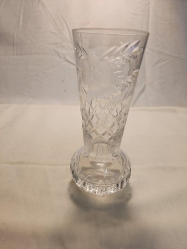 Old cut glass vase ornament - glass,
