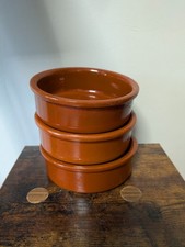 Set of 3 Terracotta Tapas Dishes 11 cm – Spanish Style Tableware