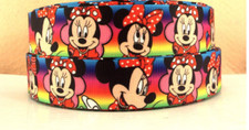 Grosgrain Minnie Mouse Micky Ribbon 1" 25mm