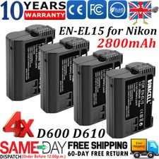 4 Pack 2800mAh EN-EL15 Battery