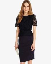 Phase Eight Navy Lace Dress Size 12 RRP £110 Evening Party Wedding Occasion