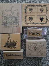 6 unused wooden block craft