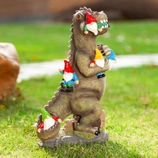 Dinosaur gnomes garden statues - dinosaur,
