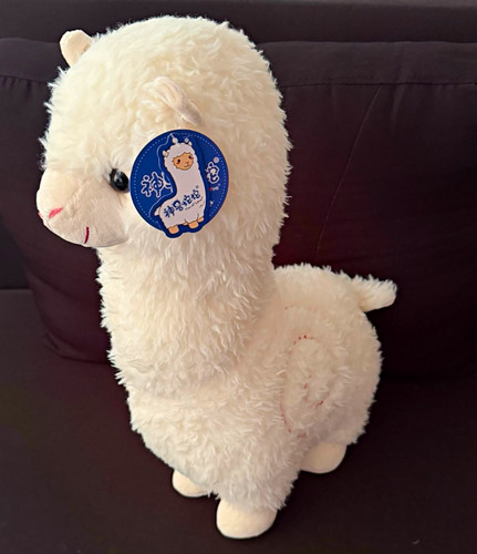 White alpaca llama plush soft - white,