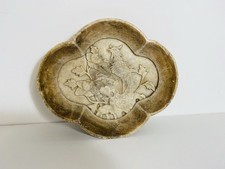 Chinese 'Chicken Bone' style Jade Dish / Bowl - Bird of Paradise design